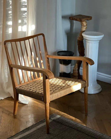 WICKER ROPE ARM CHAIR