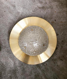 XXL VINTAGE BRASS AND FROSTED GLASS CEILING SCONCE