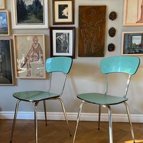 1950s ITALIAN LIGHT BLUE FORMICA CHAIRS