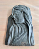 1980s PLASTER PORTRAIT BASRELIEF OF WOMAN