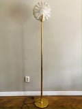 TALL FLOOR LAMP WITH ROUND SUGAR GLASS SHADE