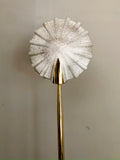 TALL FLOOR LAMP WITH ROUND SUGAR GLASS SHADE