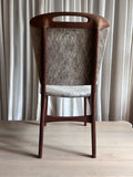 SET OF 4 SOLID TEAK 1970s LOUIS VAN TEEFFELEN DINING CHAIRS, REUPHOLSTERED IN BEIGE VELVET