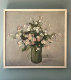 VINTAGE PASTEL STILL LIFE WITH FLOWERS