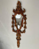 ANTIQUE RED AND GOLD PAINTED MIRROR