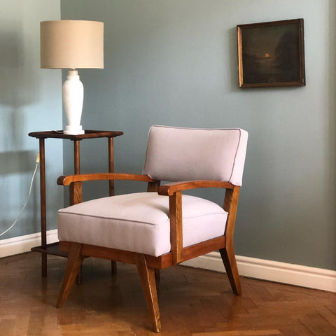 MID CENTURY MODERN EASY ARMCHAIR WITH UPHOLSTERY