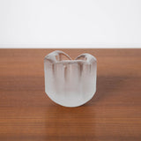 HEAVY TRANSPARENT AND MATTE GLASS CANDLE HOLDER