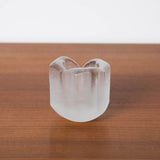 HEAVY TRANSPARENT AND MATTE GLASS CANDLE HOLDER