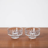 SET OF TWO CLEAR GLASS FACETED ICE CREAM BOWLS
