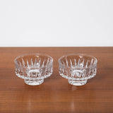 SET OF TWO CLEAR GLASS FACETED ICE CREAM BOWLS