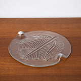 CLEAR GLASS EMBOSSED SERVING PLATE PLATTER